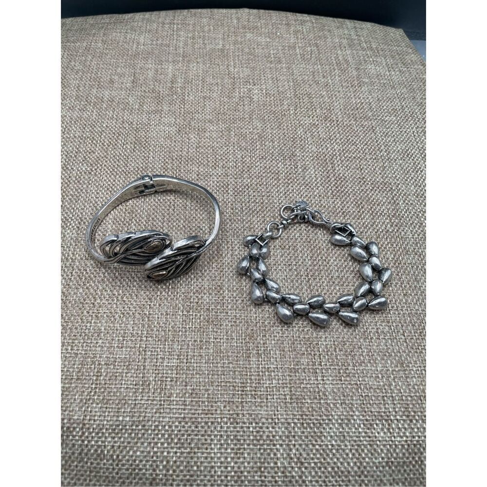 Bundle of Two Lucky Brand Silver Tone Bracelets